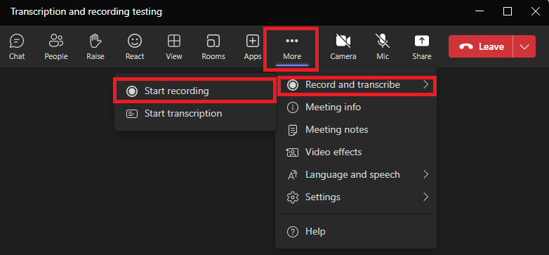 how to record presentations in teams